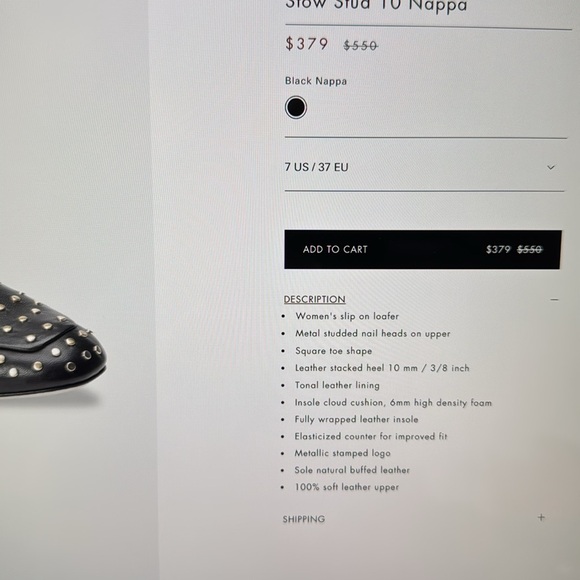 🆕TAMARA MELLON Stow Stud 10 Nappa Loafer Ballet Flat - Picture 8 of 16